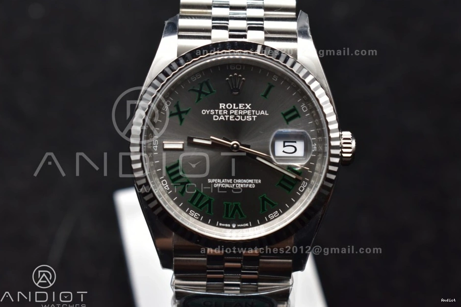 Edition Dial Roman 1:1 36 Jubilee Markers VR3235 on Bracelet Best Green 126234 Clean 904L Steel DateJust Gray 0520